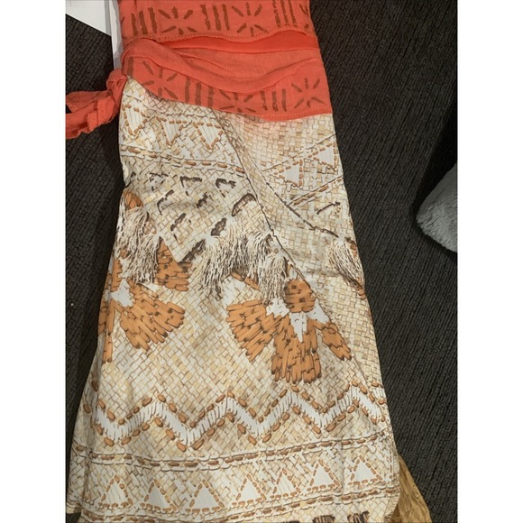 New Disney Moana Movie Halloween Costume Girls Sz S 6/6X Moana Dress - Picture 5 of 8
